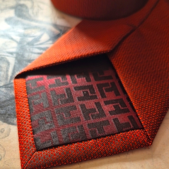TED LAOIDUS PARIS RUSTY ORANGE Tie Luxurious Accessory - Picture 2 of 9